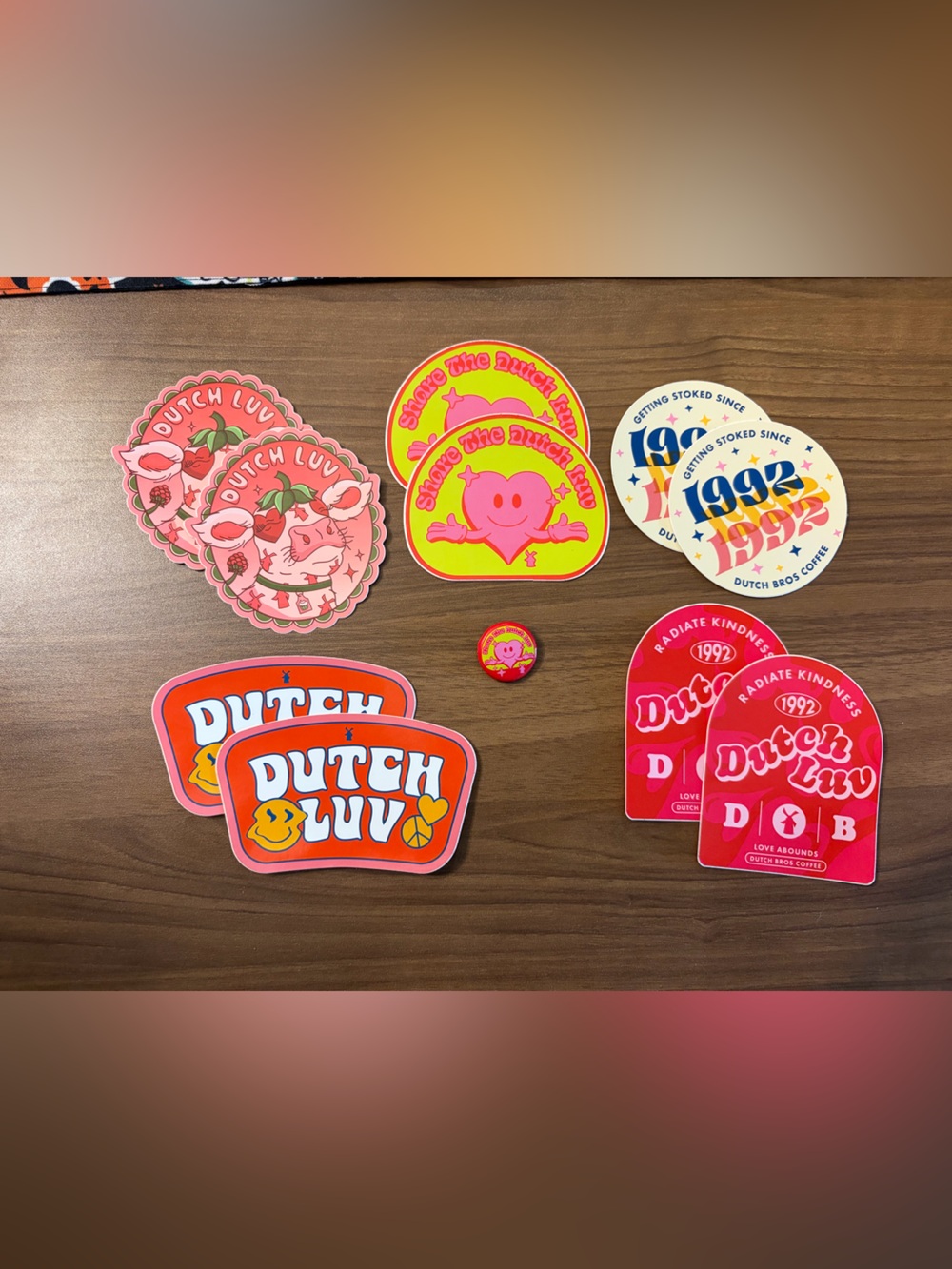 Dutch Bros Sticker Set with Employee Pin